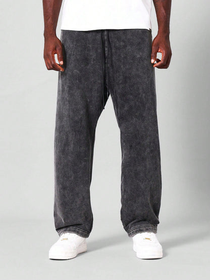 Straight Fit Essential Drop Crotch Premium Washed Jogger