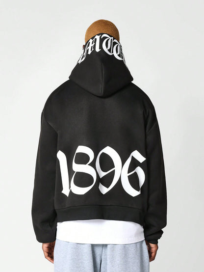 Overhead Hoodie With Gothic Print