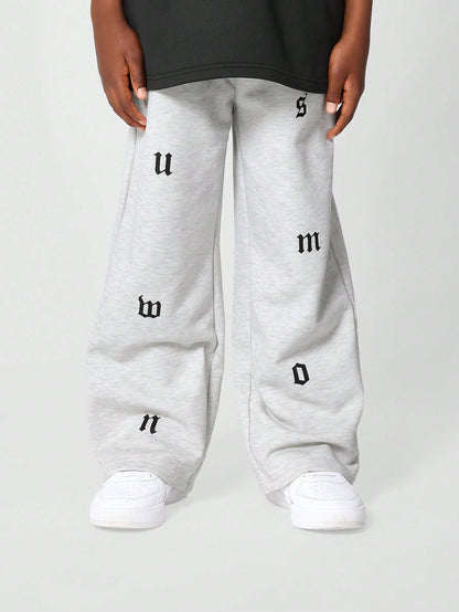 Kids Unisex Wide Leg Fit Jogger With Print