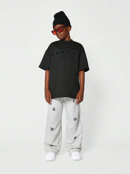 Kids Unisex Wide Leg Fit Jogger With Print
