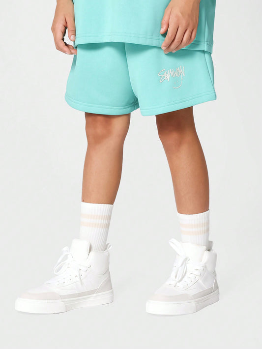 Kids Unisex Drop Crotch Short With Front Print