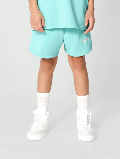 Kids Unisex Drop Crotch Short With Front Print