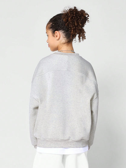 Kids Unisex Oversized Fit Sweatshirt With Flock Print
