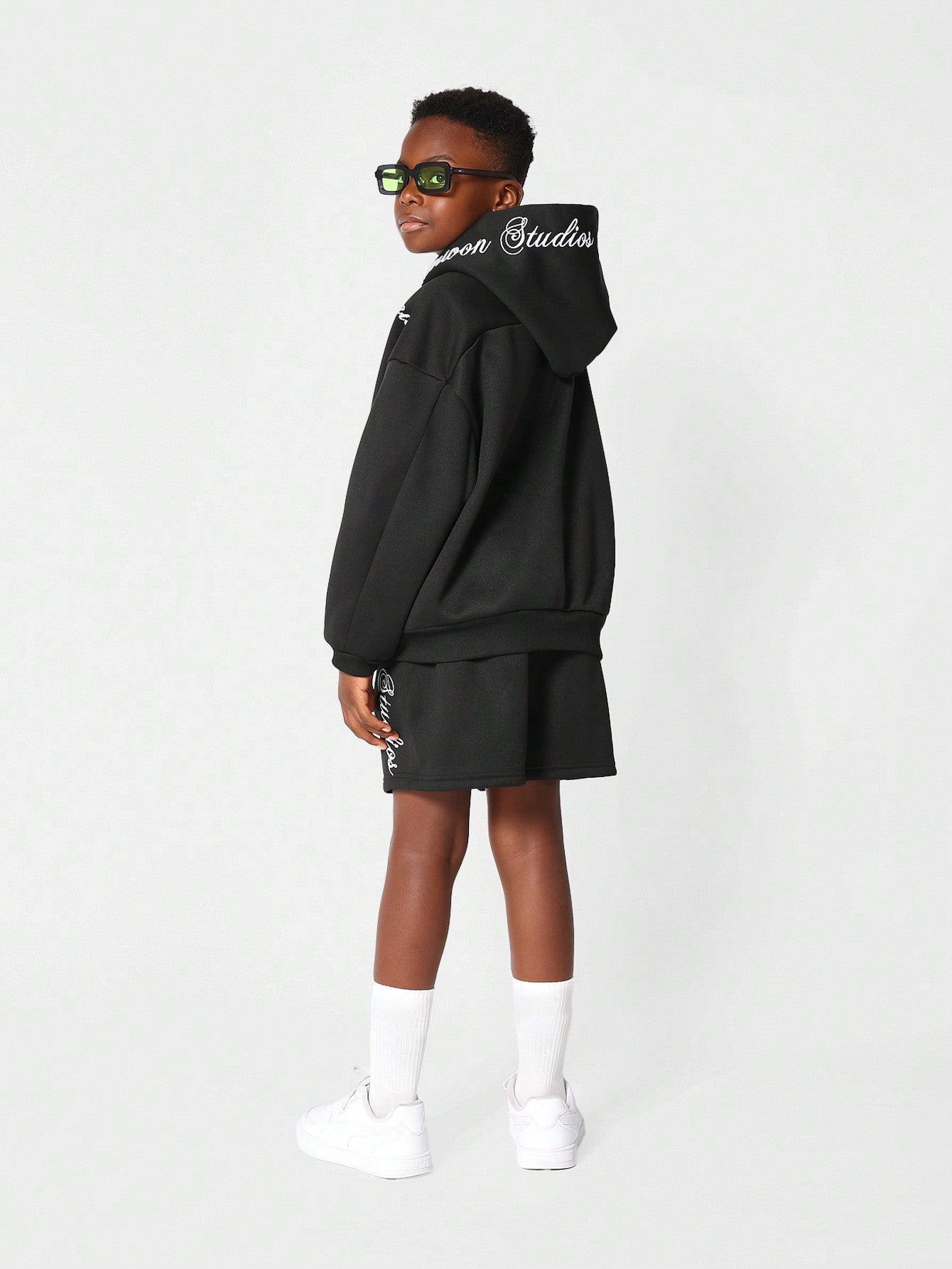 Kids Unisex 2 Piece Hoodie Set With Embroidery