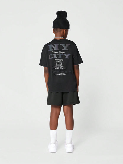 Kids Unisex Short With Reflective Print