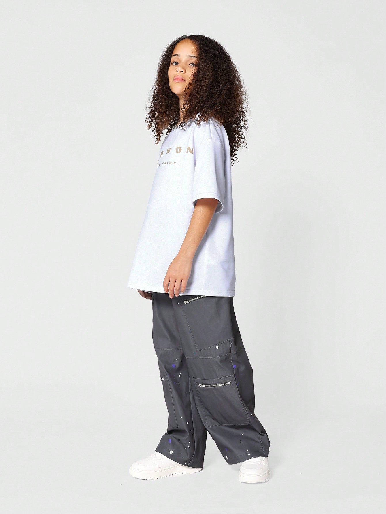 Kids Unisex Oversized Fit Tee With Front Print