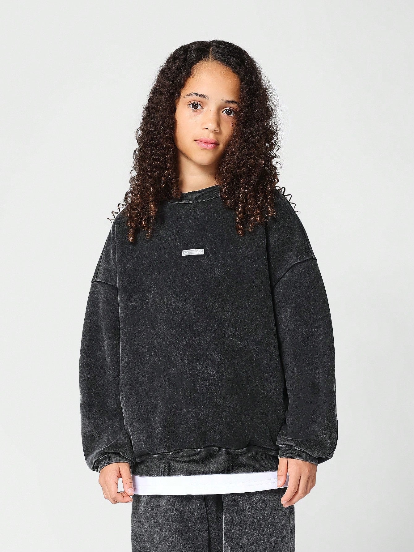 Kids Unisex Oversized Fit Premium Washed Sweatshirt