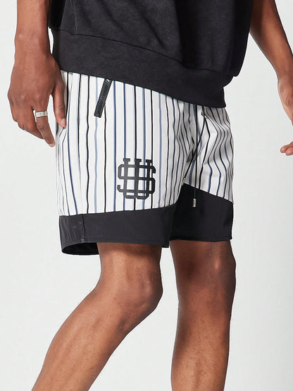 Stripped Nylon Short With Contrast Panels
