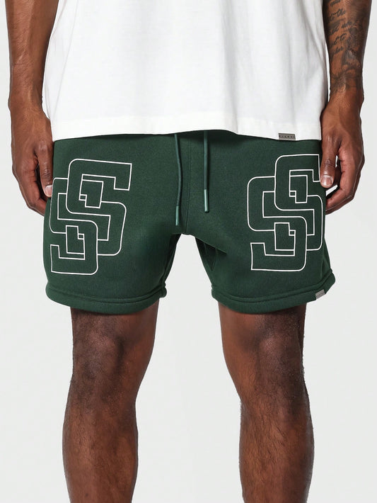 Drop Crotch Shorts With Front Print