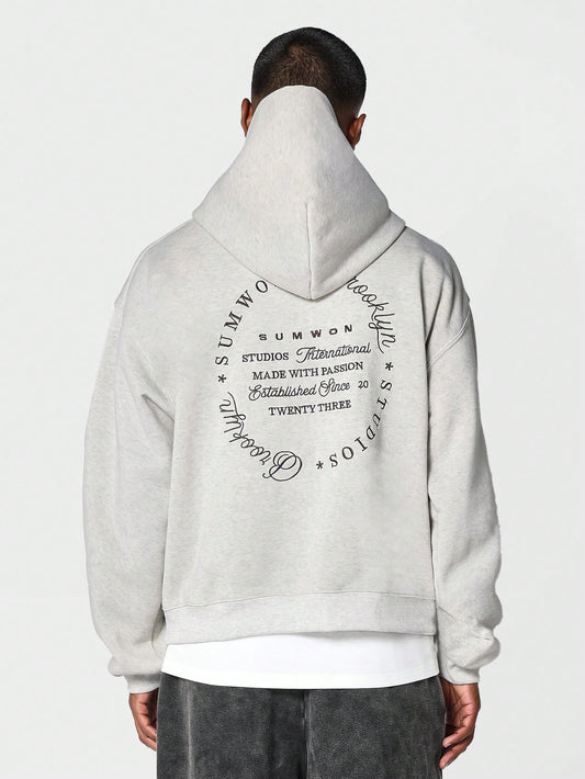 Overhead Hoodie With Front And Back Embroidery