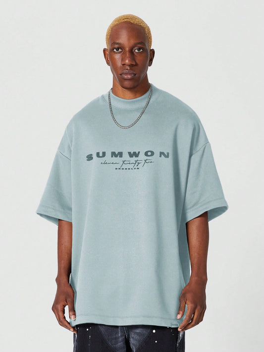 Tee With Front Flock Print